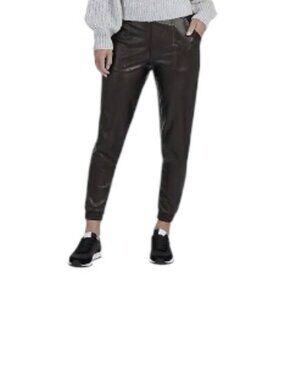 SPANX Black Leather-Like Jogger Medium